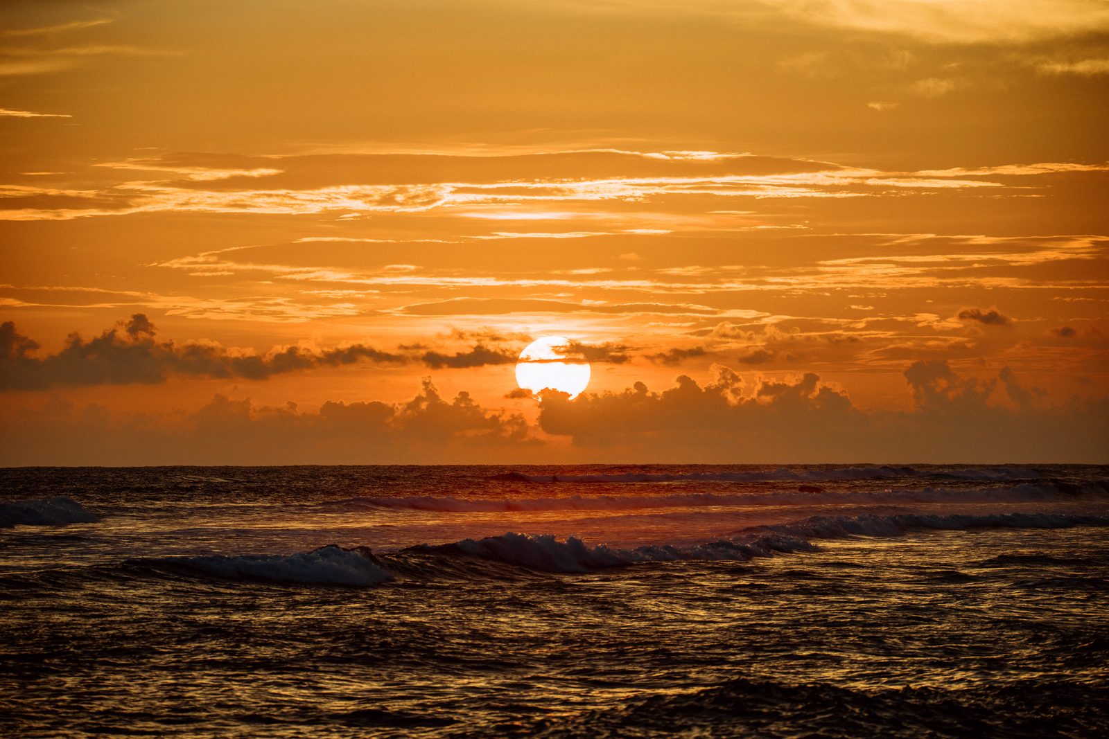 Sunset over the Indian Ocean at Tea Tree Villa